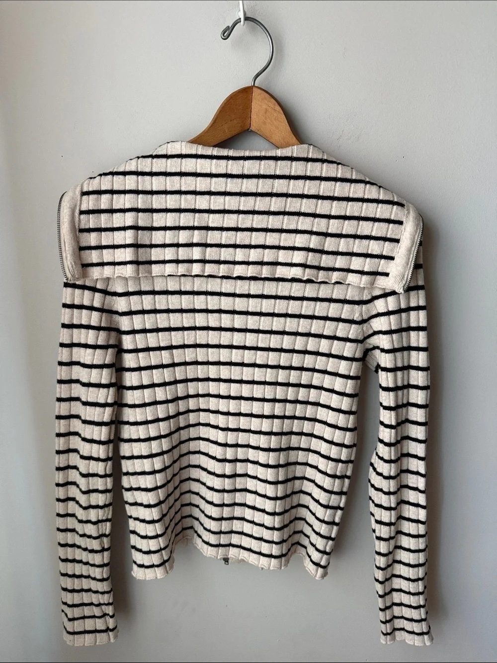 Universal Thread Ribbed Striped Zip-Up Sweater Cardigan